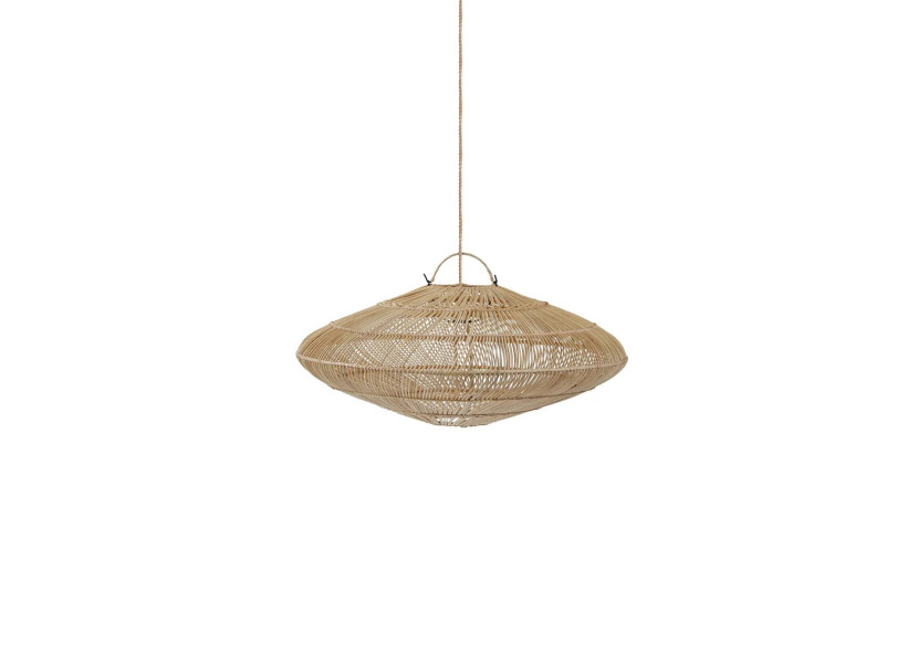 Luminaire Pendentif Macaron - Rattan Naturel - Taille M - BAYU051N-M - Bazar Bizar