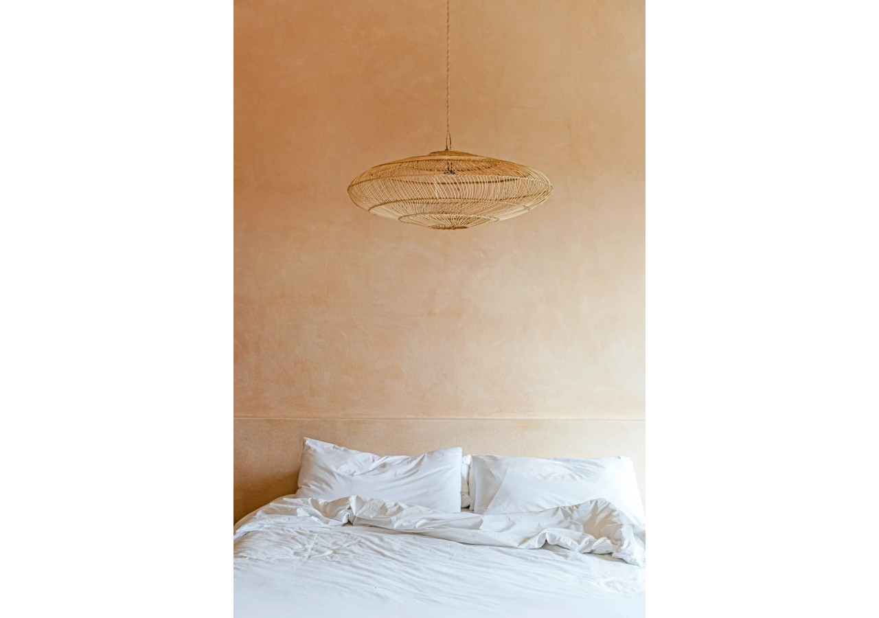 Luminaire Pendentif Macaron - Rattan Naturel - Taille M - BAYU051N-M - Bazar Bizar