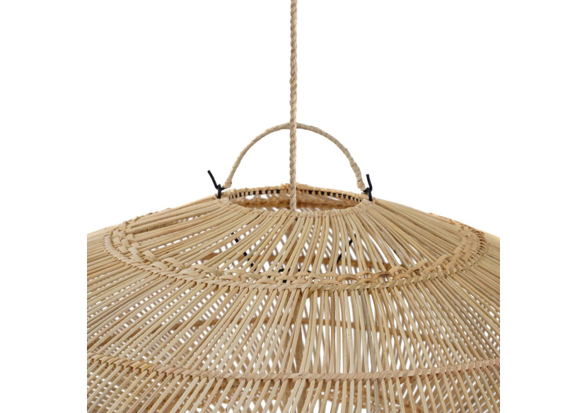 Luminaire Pendentif Macaron - Rattan Naturel - Taille M - BAYU051N-M - Bazar Bizar