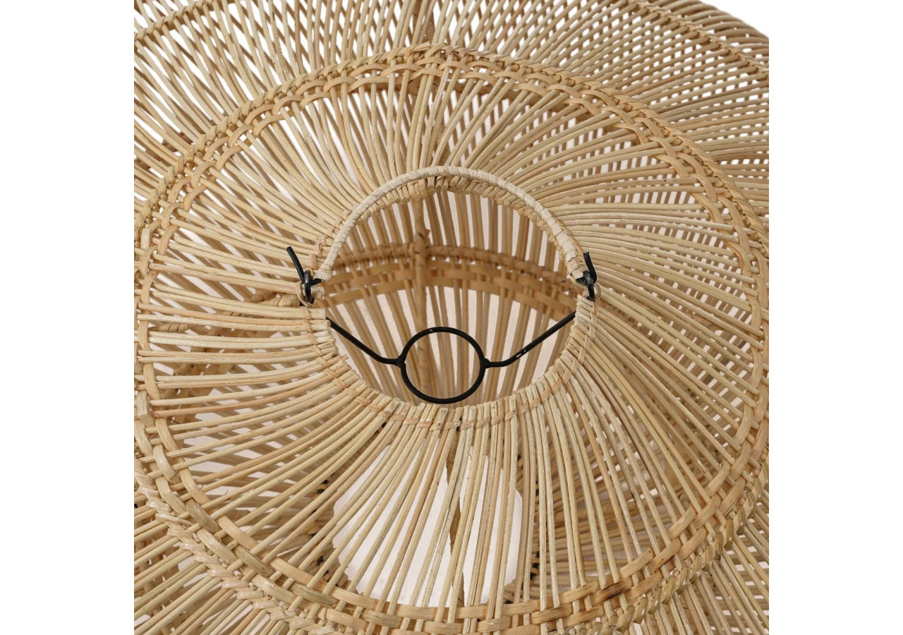 Luminaire Pendentif Macaron - Rattan Naturel - Taille M - BAYU051N-M - Bazar Bizar