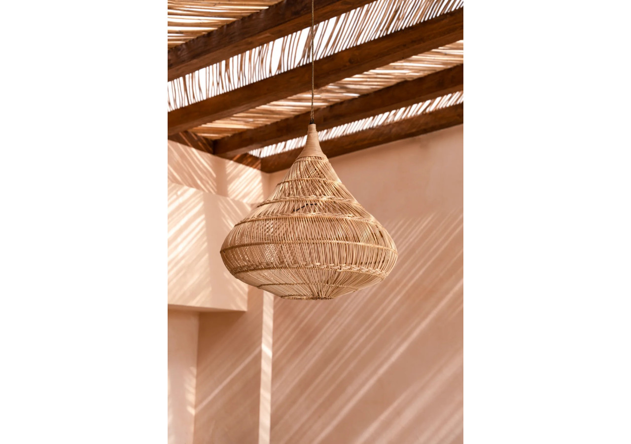 Abat-jour Pendentif Drop - Rattan Naturel - Taille XL - BAYU050N-XL - Bazar Bizar