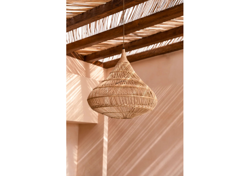 Abat-jour Pendentif Drop - Rattan Naturel - Taille XL - BAYU050N-XL - Bazar Bizar