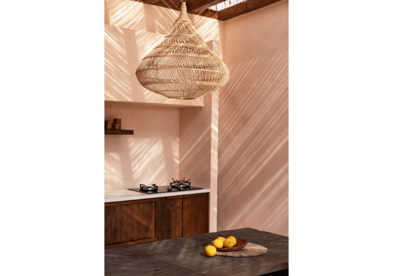 Abat-jour Pendentif Drop - Rattan Naturel - Taille XL - BAYU050N-XL - Bazar Bizar