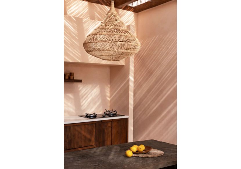 Abat-jour Pendentif Drop - Rattan Naturel - Taille XL - BAYU050N-XL - Bazar Bizar