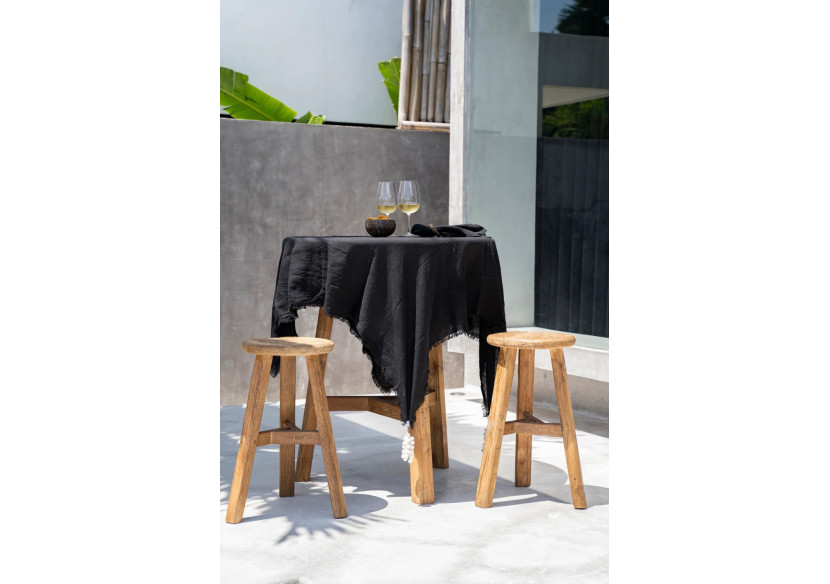 Tabouret Fusuma - Teck Recyclé - Extérieur - JASE012N - Bazar Bizar