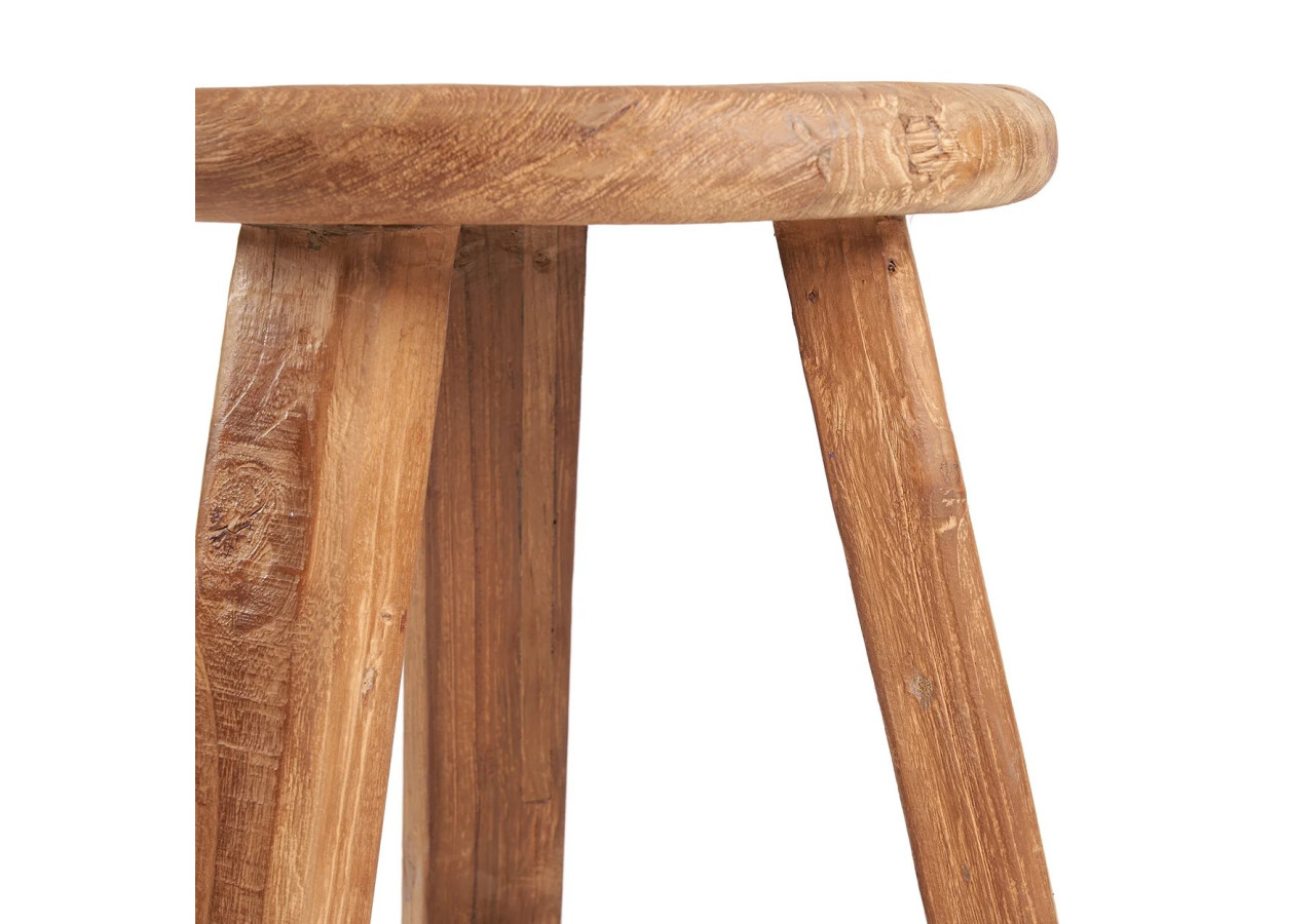 Tabouret Fusuma - Teck Recyclé - Extérieur - JASE012N - Bazar Bizar