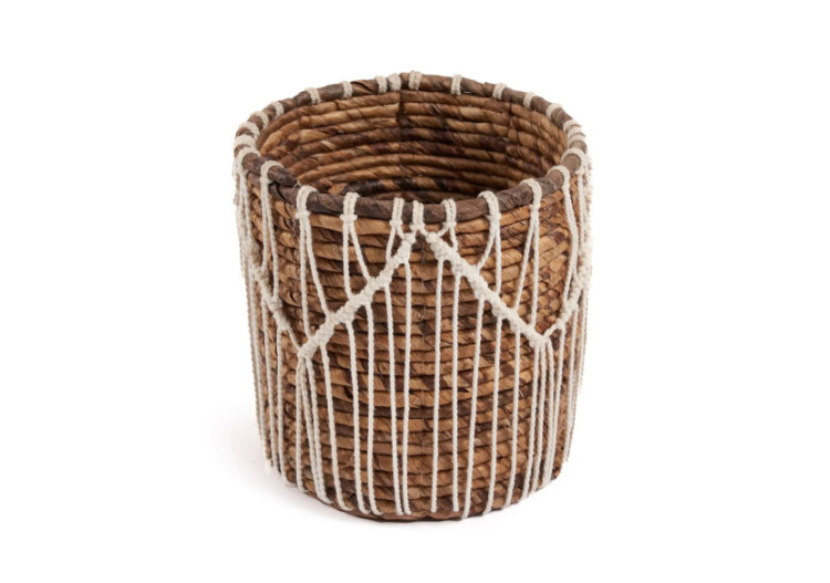 Panier Macra-Mazing - Design en macramé naturel - JAAD006NW-M - Bazar Bizar
