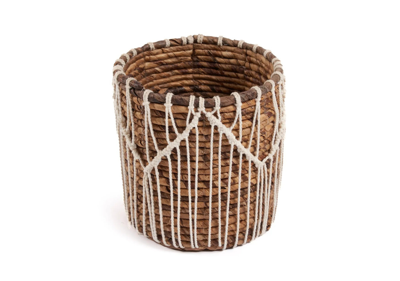 Panier Macra-Mazing - Design en macramé naturel - JAAD006NW-M - Bazar Bizar