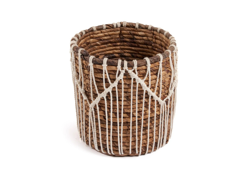 Panier Macra-Mazing - Design en macramé naturel - JAAD006NW-M - Bazar Bizar