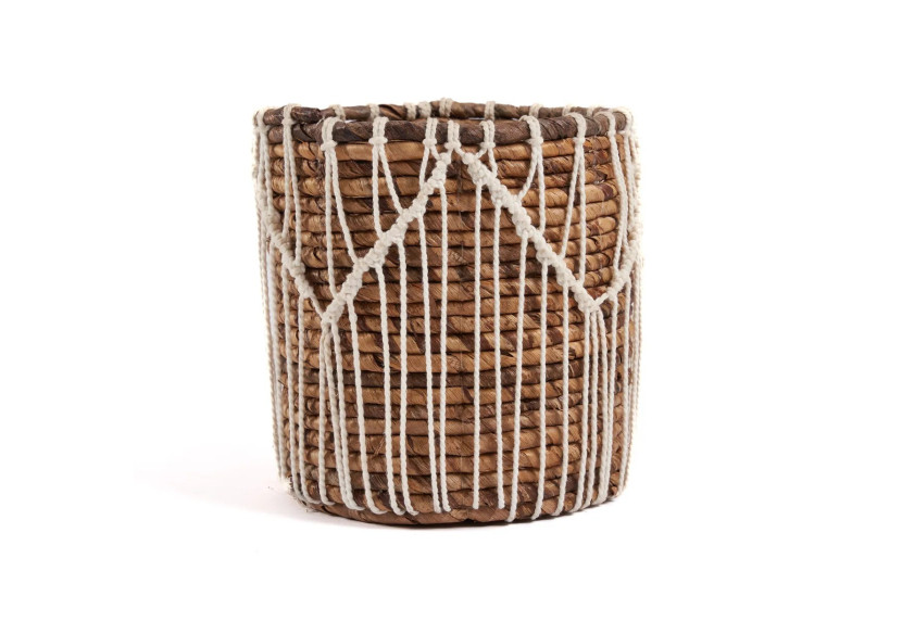 Panier Macra-Mazing - Design en macramé naturel - JAAD006NW-M - Bazar Bizar