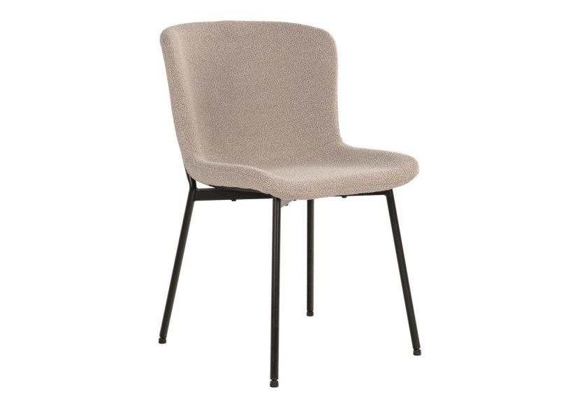 Chaise Maceda - Boucle beige avec pieds noirs - 1001135 - House Nordic Chaise Maceda - Boucle beige avec pieds noirs - 1001135 - House Nordic