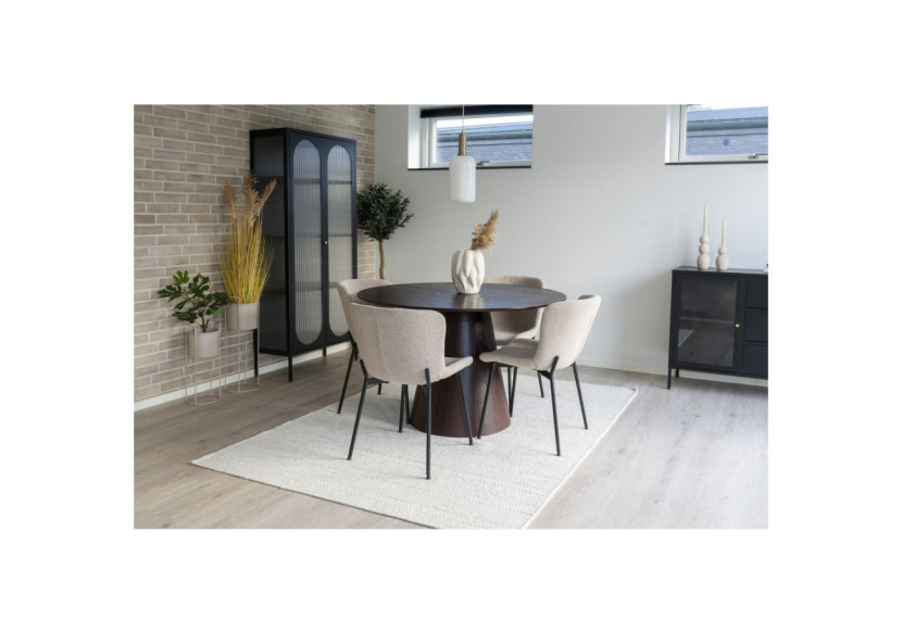 Chaise Maceda - Boucle beige avec pieds noirs - 1001135 - House Nordic Chaise Maceda - Boucle beige avec pieds noirs - 1001135 - House Nordic