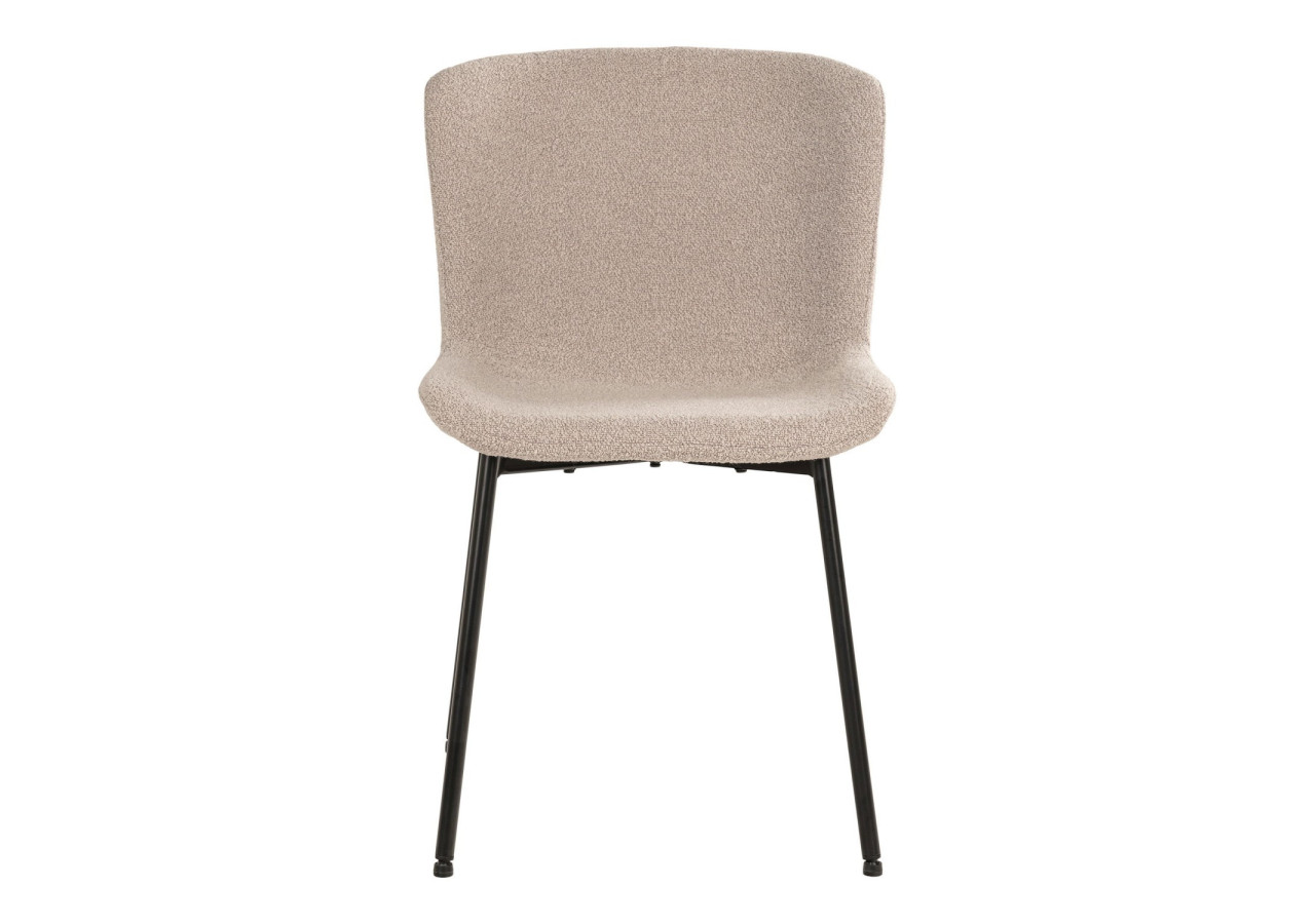 Chaise Maceda - Boucle beige avec pieds noirs - 1001135 - House Nordic