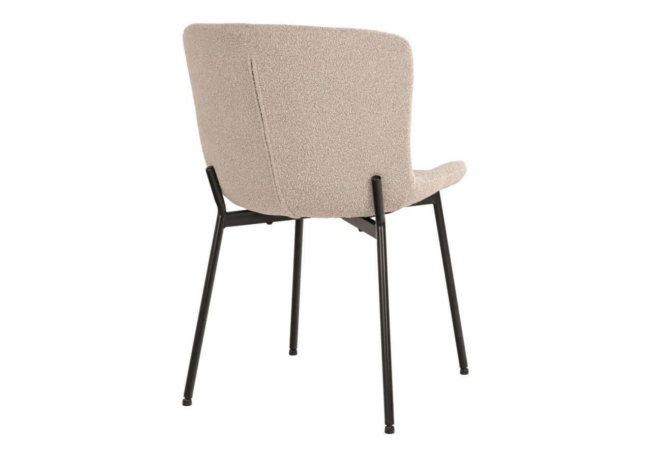 Chaise Maceda - Boucle beige avec pieds noirs - 1001135 - House Nordic