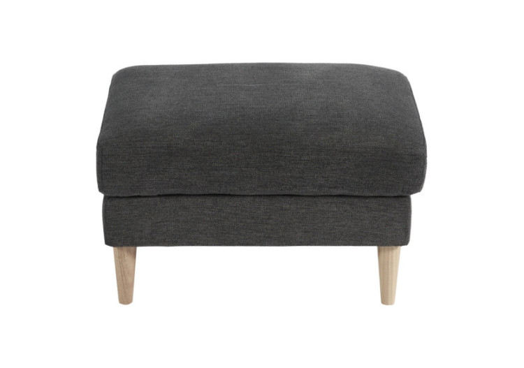Pouf Bologna - Gris Foncé avec Pieds en Bois Naturel - 1501537 - House Nordic 2