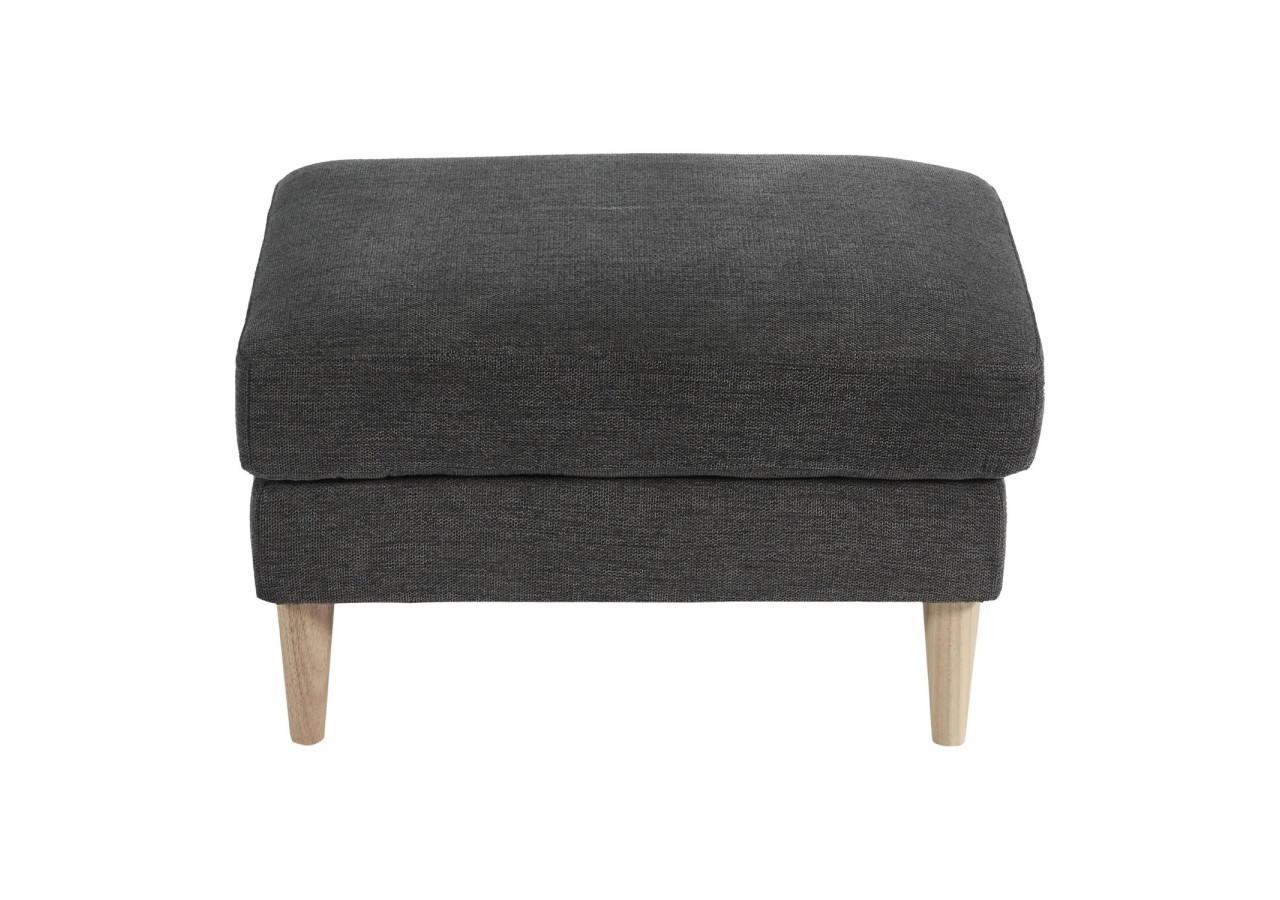 Pouf Bologna - Gris Foncé avec Pieds en Bois Naturel - 1501537 - House Nordic