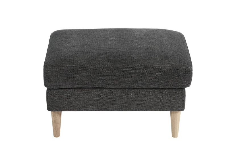 Pouf Bologna - Gris Foncé avec Pieds en Bois Naturel - 1501537 - House Nordic