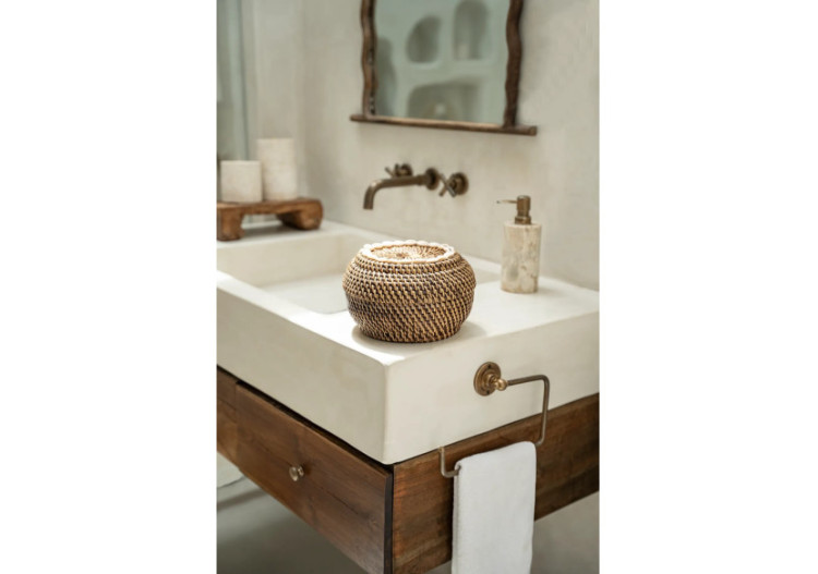 Panier Colonial Peek-a-Boo - Petit, en rotin naturel - BAGE014NBr-S - Bazar Bizar 2