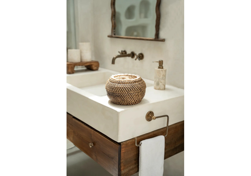 Panier Colonial Peek-a-Boo - Petit, en rotin naturel - BAGE014NBr-S - Bazar Bizar