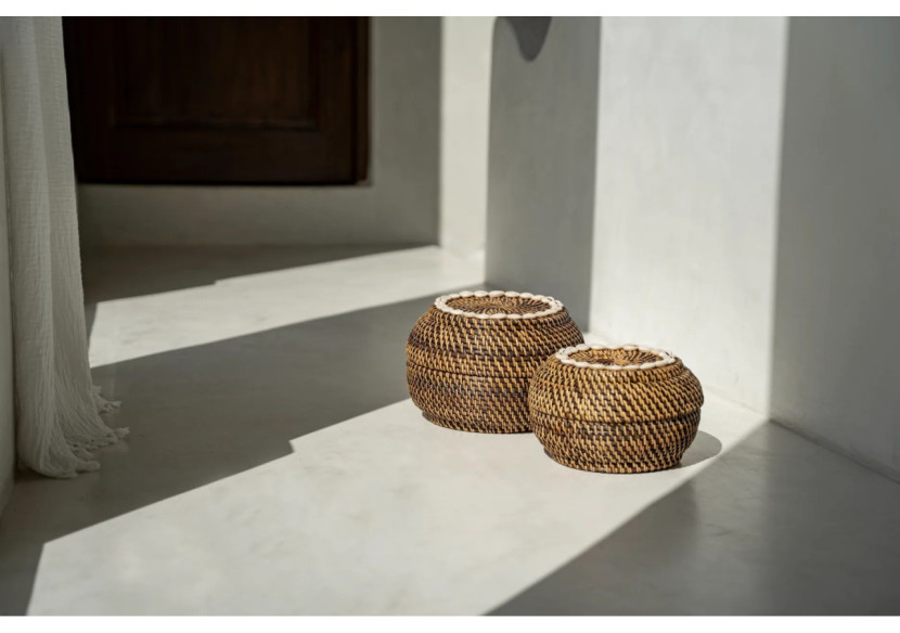 Panier Colonial Peek-a-Boo - Petit, en rotin naturel - BAGE014NBr-S - Bazar Bizar