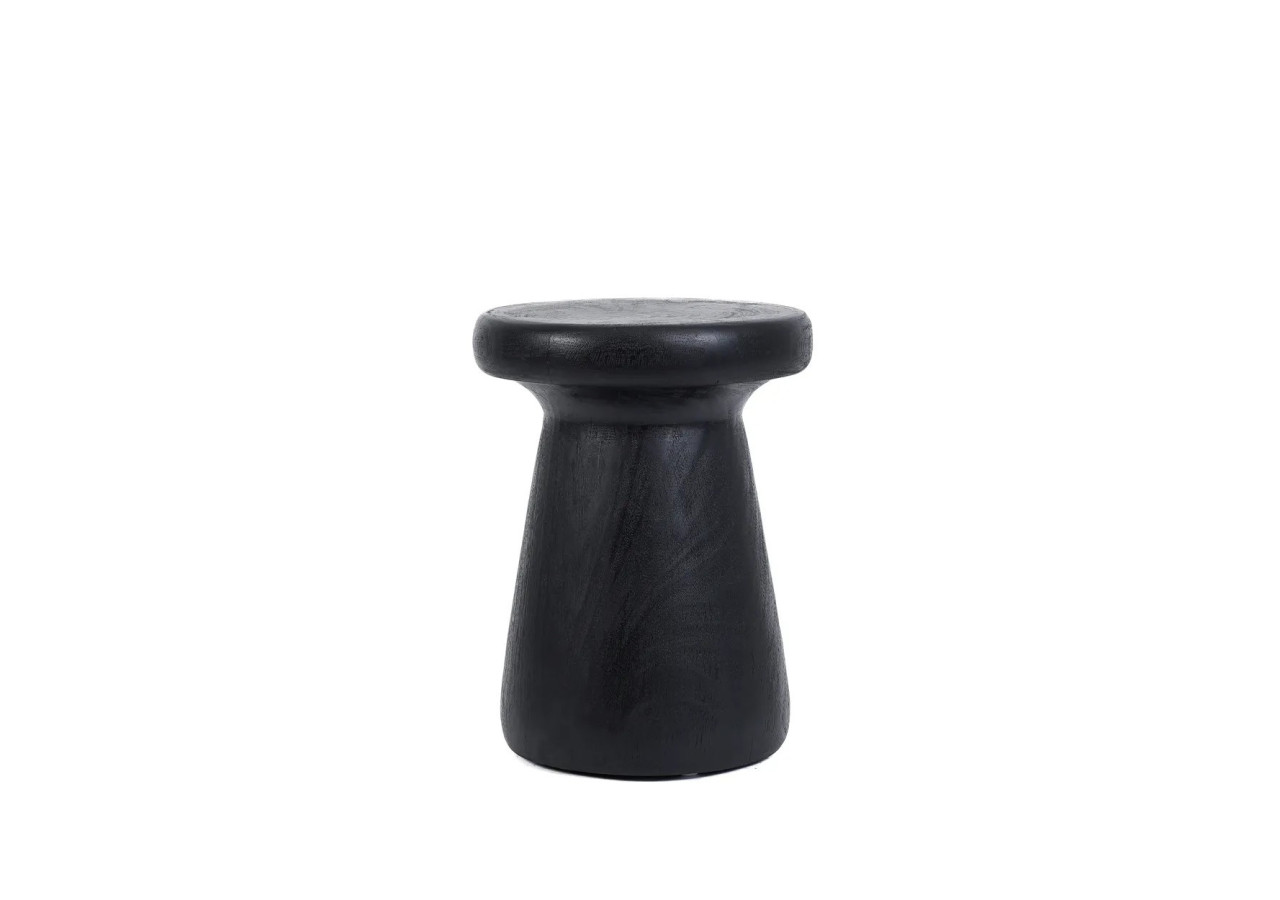 Tabouret Gagang - Minimaliste en bois noir - JANAF018B - Bazar Bizar