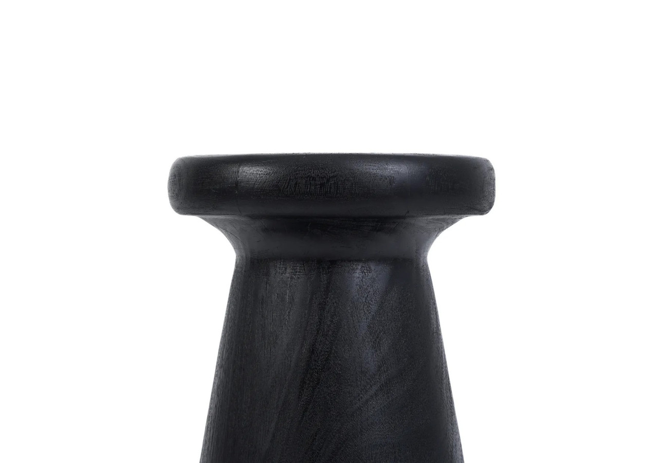 Tabouret Gagang - Minimaliste en bois noir - JANAF018B - Bazar Bizar