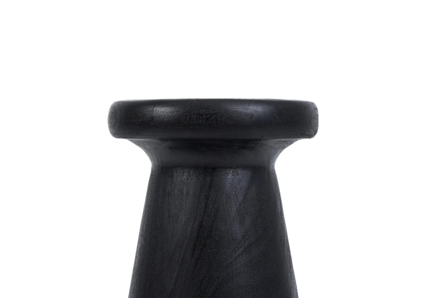 Tabouret Gagang - Minimaliste en bois noir - JANAF018B - Bazar Bizar