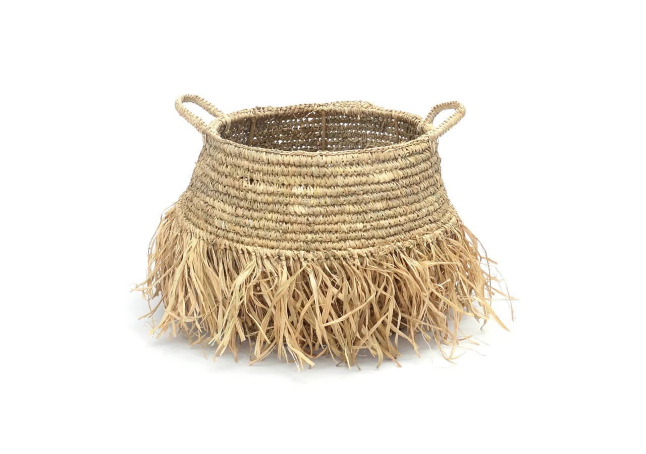 Panier Raffia Deluxe - Naturel - Taille Moyenne - JACA028N-M - Bazar Bizar