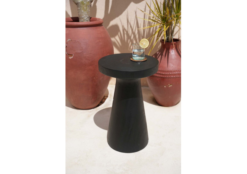 Table d'appoint Fiji - Bois suar noir moderne - JANAF014B - Bazar Bizar