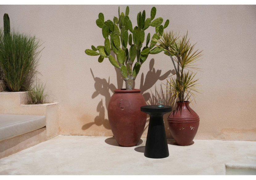 Table d'appoint Fiji - Bois suar noir moderne - JANAF014B - Bazar Bizar