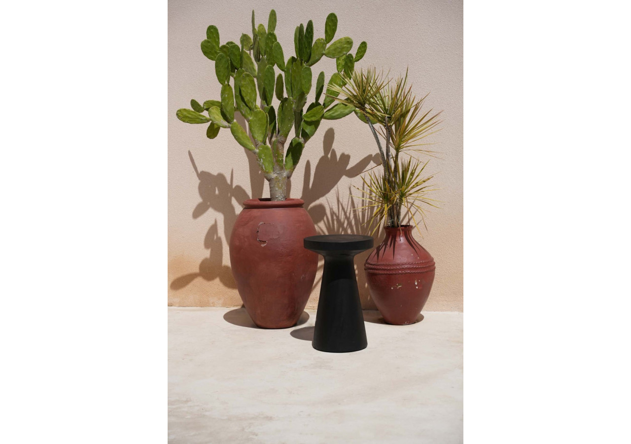 Table d'appoint Fiji - Bois suar noir moderne - JANAF014B - Bazar Bizar