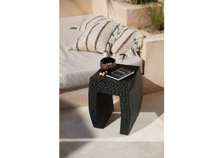Tabouret MONTANO - Suar noir robuste - JANAF005B - Bazar Bizar 2