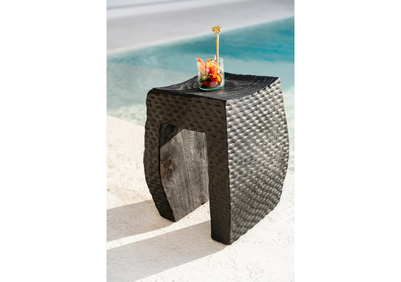 Tabouret MONTANO - Suar noir robuste - JANAF005B - Bazar Bizar