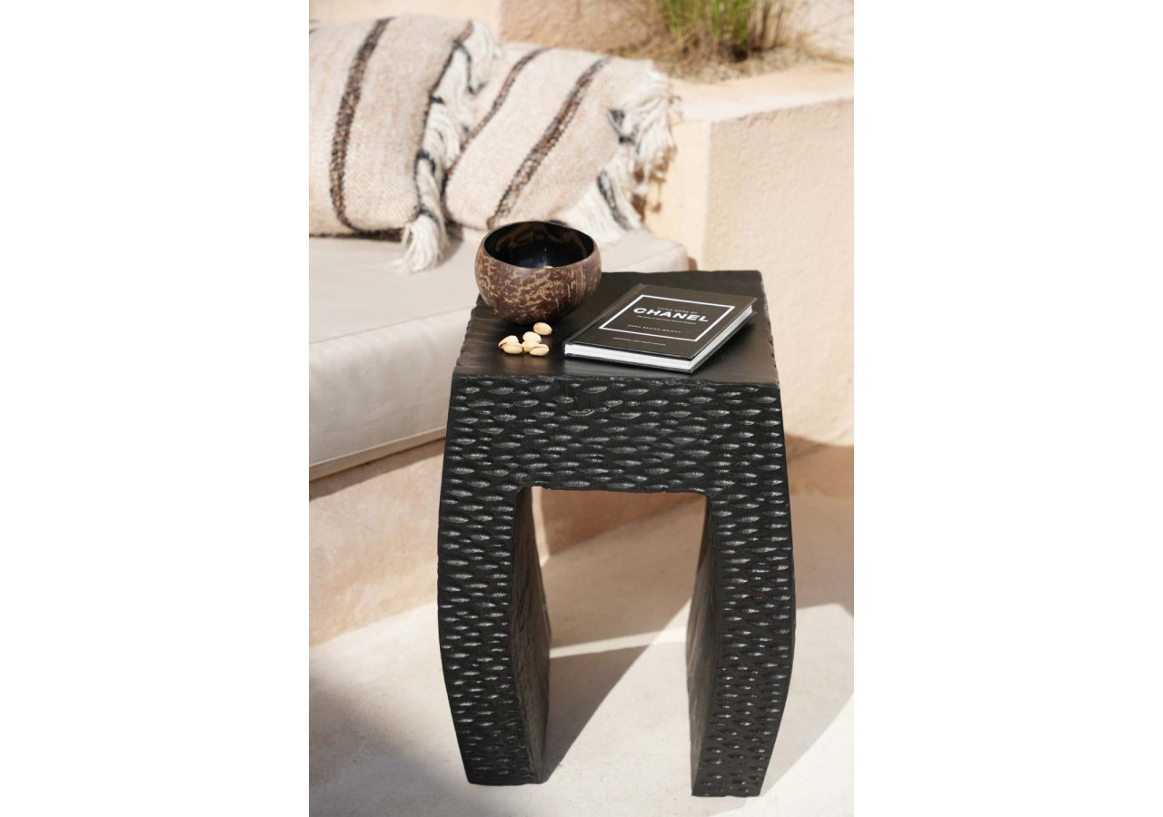 Tabouret MONTANO - Suar noir robuste - JANAF005B - Bazar Bizar