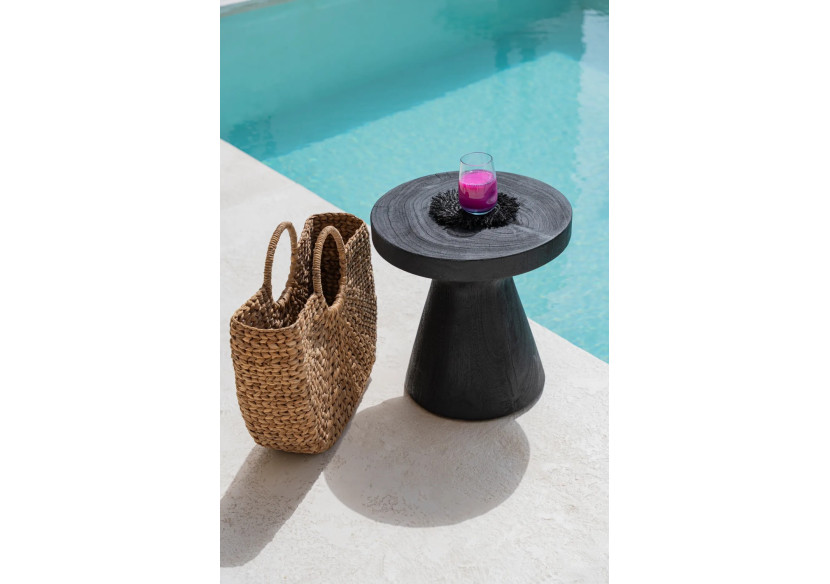 Table d'appoint GRAVITY - Bois suar noir élégant - JANAF034B - Bazar Bizar