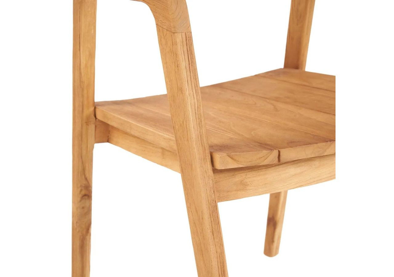 Chaise de salle à manger NIHI OKA - Teck de qualité pour extérieur - JAMEK001N - Bazar Bizar