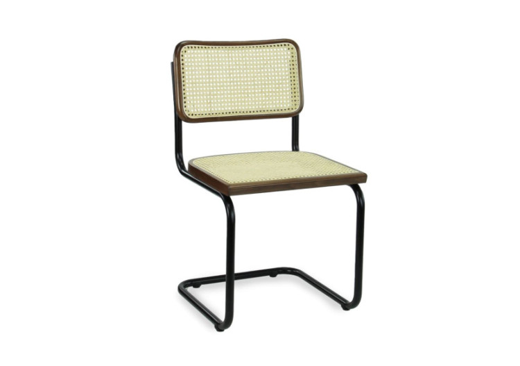 Chaise de Salle à Manger Bas Workliving - Design Rotin Noyer / Noir - 3006668 - Workliving