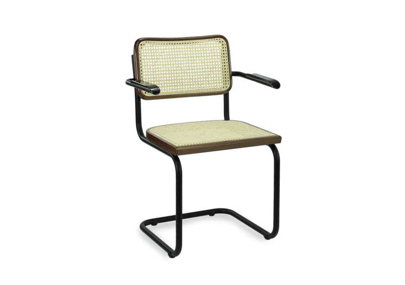 Chaise de Salle à Manger WORKLIVING - Rotin Design Noyer / Noir avec Accoudoirs - 3006669 - Workliving Chaise de Salle à Manger WORKLIVING - Rotin Design Noyer / Noir avec Accoudoirs - 3006669 - Workliving