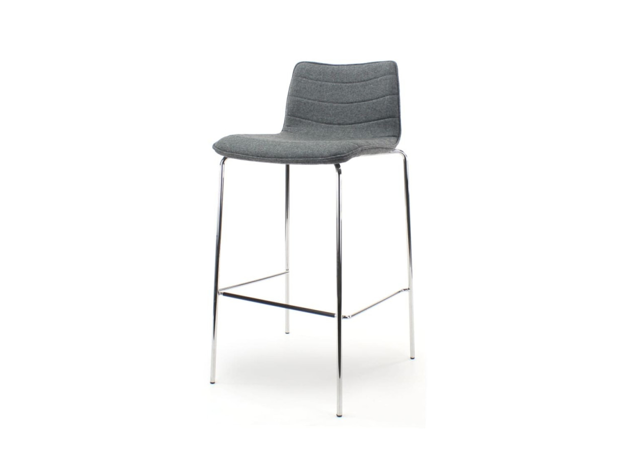 Tabouret de Bar Verona - Middengrijs en Wolvilt - 105132C - Workliving