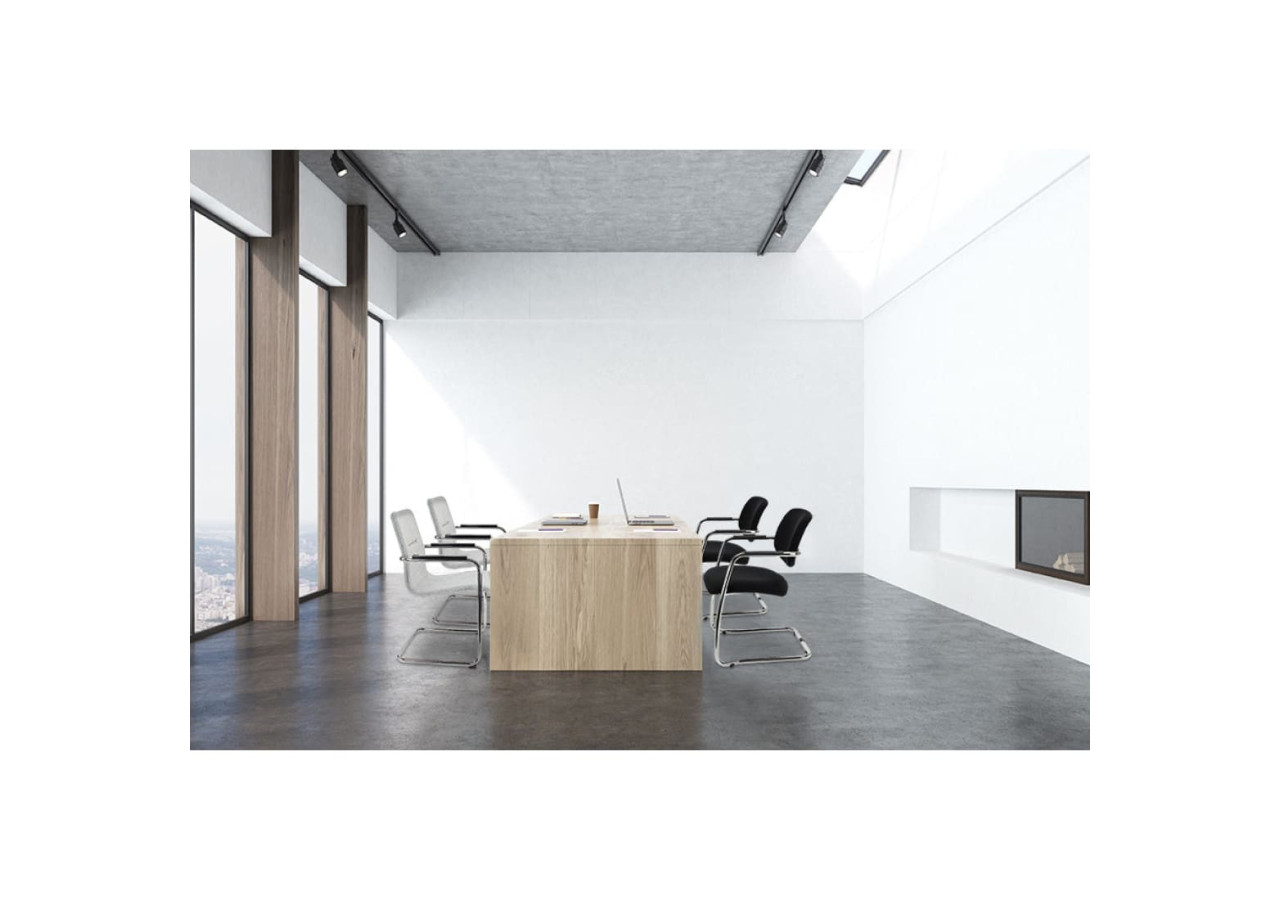 Chaise de réunion WORKLIVING X6 - Confort en tissu gris moyen - 105151C - Workliving