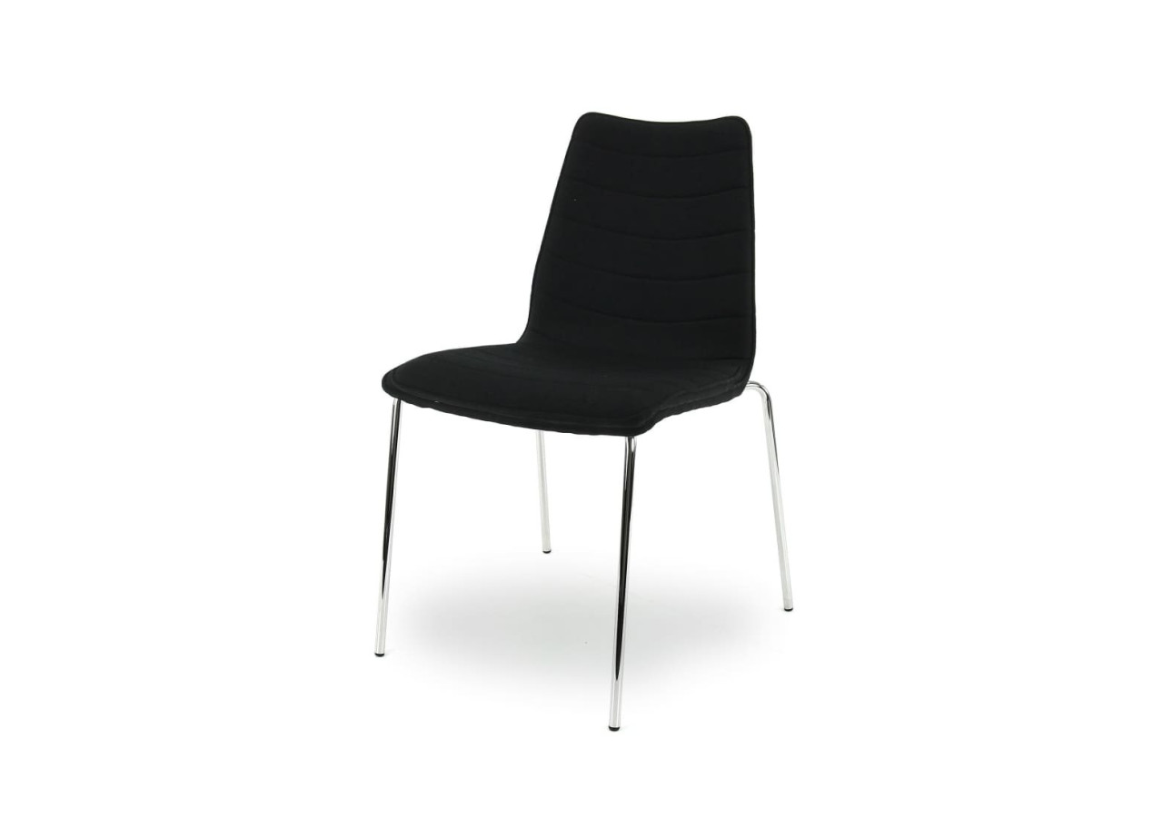Chaise de salle à manger WORKLIVING Verona - Noir Mirage avec base en chrome - 105100C - Workliving