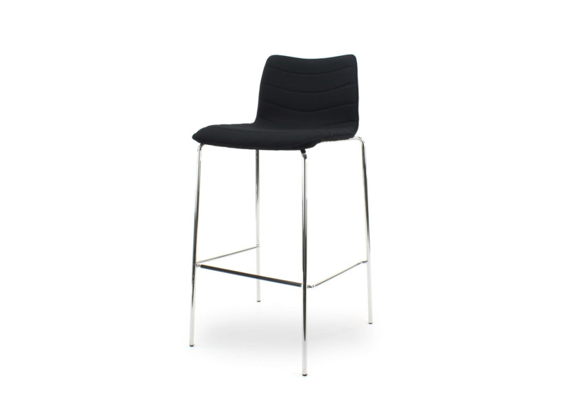 Tabouret de bar WORKLIVING Verona - Noir Mirage avec base en chrome - 105130C - Workliving Tabouret de bar WORKLIVING Verona - Noir Mirage avec base en chrome - 105130C - Workliving