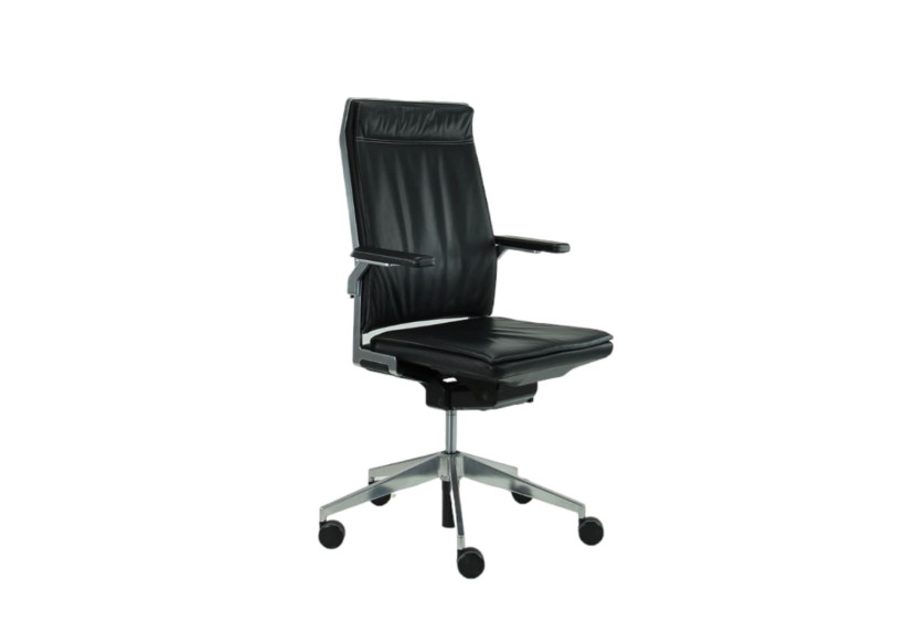 Fauteuil de bureau Dynamobel DIS - Design en cuir noir - R_DYL_DIS_LLB - Refurbished