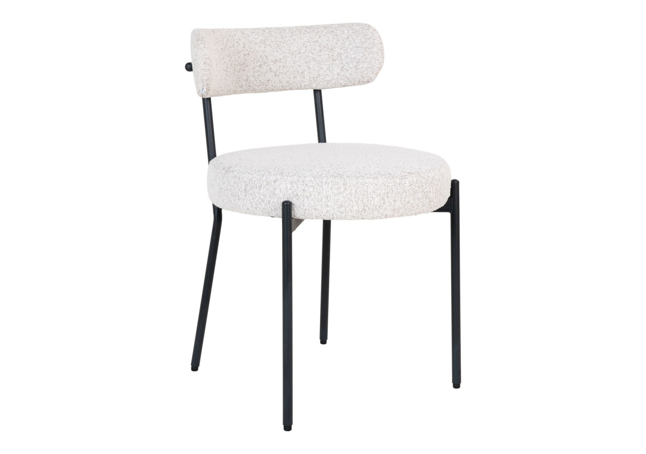 Chaise de Salle à Manger Badalona - Boucle Blanche avec Pieds Noirs - 1001214 - House Nordic