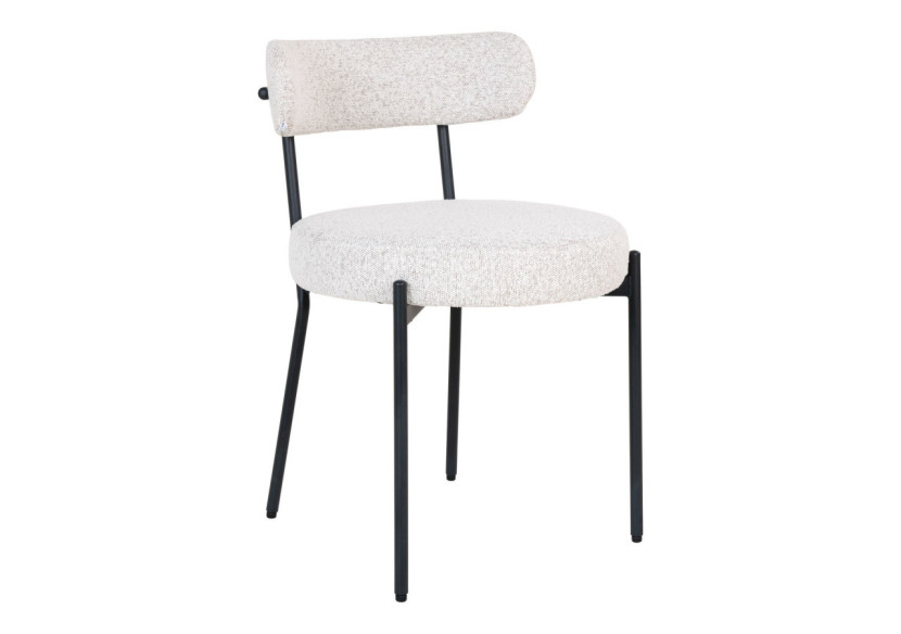 Chaise de Salle à Manger Badalona - Boucle Blanche avec Pieds Noirs - 1001214 - House Nordic