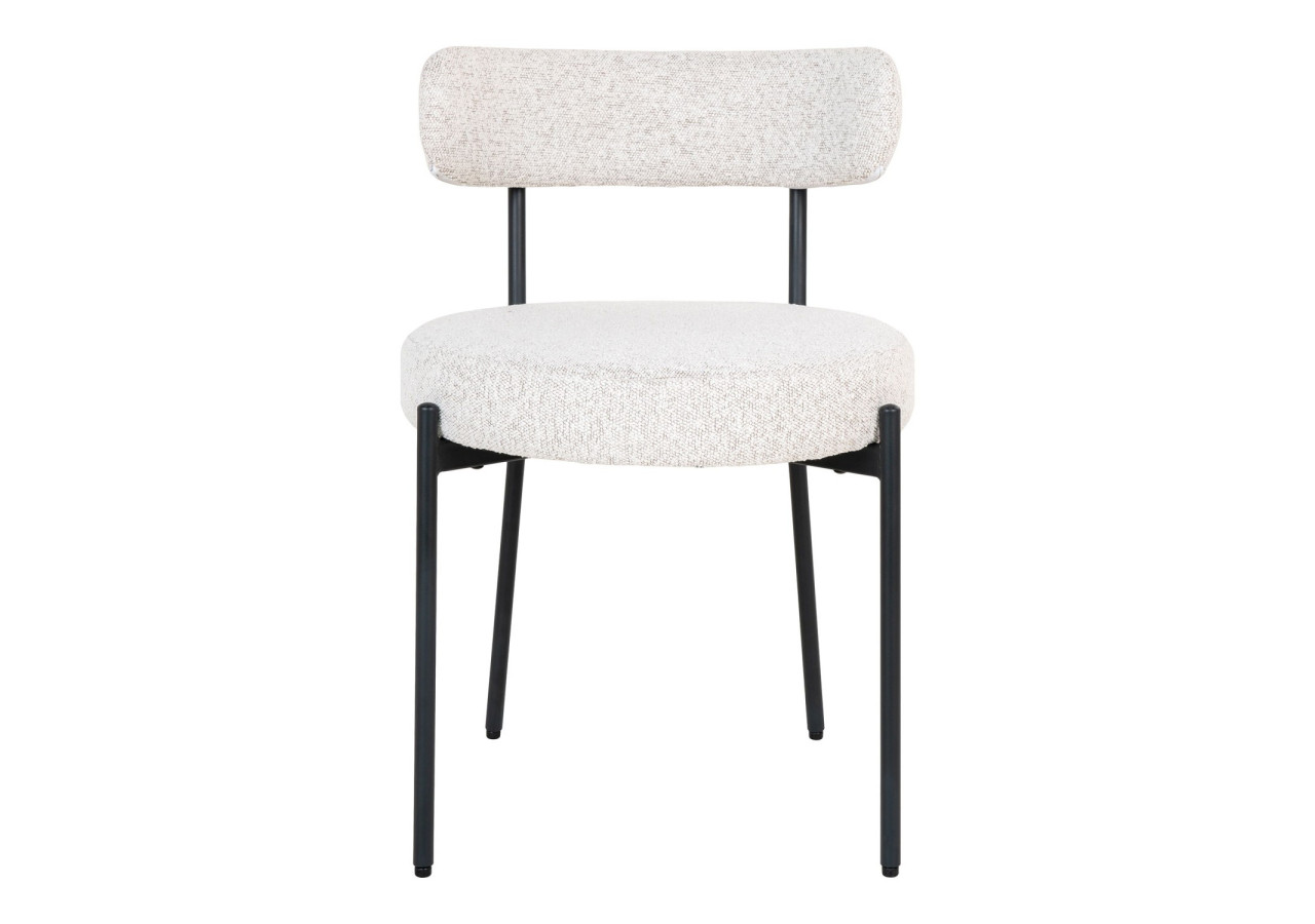 Chaise de Salle à Manger Badalona - Boucle Blanche avec Pieds Noirs - 1001214 - House Nordic