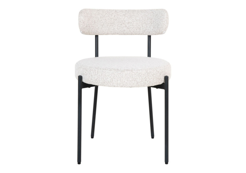 Chaise de Salle à Manger Badalona - Boucle Blanche avec Pieds Noirs - 1001214 - House Nordic