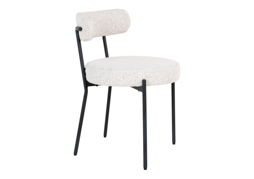 Chaise de Salle à Manger Badalona - Boucle Blanche avec Pieds Noirs - 1001214 - House Nordic