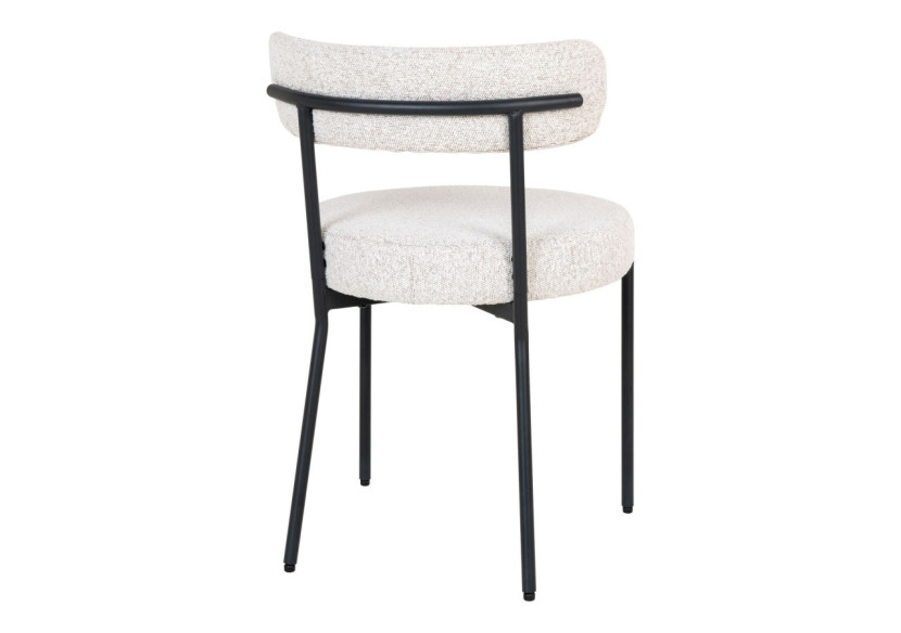 Chaise de Salle à Manger Badalona - Boucle Blanche avec Pieds Noirs - 1001214 - House Nordic