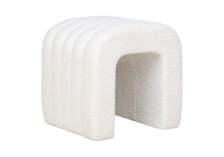 Pouf Colma - Boucle blanche 41 x 36,5 cm - 1501225 - House Nordic